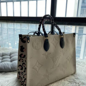 Loui_s Vuitton Lv On The Go Monogram Leather Tote Bag With Dust Bag Large White - M58522