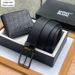 Mens Montblanc Wallet with Belt Combo set Replica