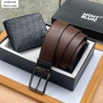 Mens Montblanc Wallet with Belt Combo set Replica