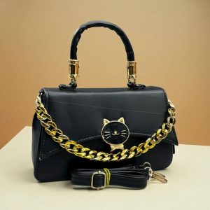 Graceful Stylish Slingbags Luxury High Quality PU Leather Women Shoulder Bag (Black)