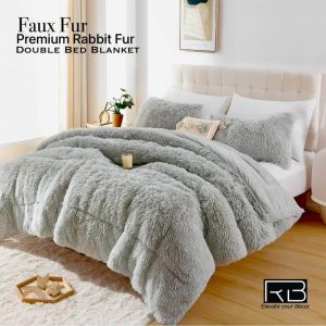 Smoofy Faux Fur Plush King Size Comforter Set Size 90*100 inches