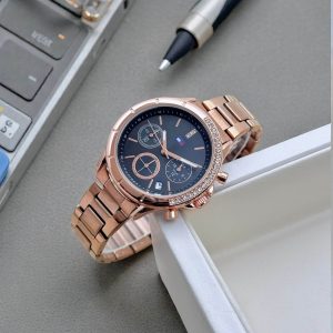 Tommy Hilfiger Silver Dial Round Shaped Casual Women Analog Watch Replica
