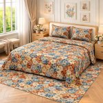 Makhmal 7D digital print king size bed sheet set 108*128