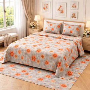 Makhmal 7D digital print king size bed sheet set 108*133