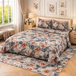 Makhmal 7D digital print king size bed sheet set 108*111