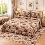 Makhmal 7D digital print king size bed sheet set 108*113