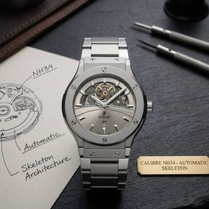 Mens Hublot Skeleton Collection Watch Date Display Feature