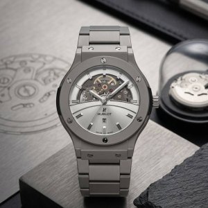 Mens Hublot Skeleton Collection Watch Date Display Feature