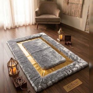Imported Luxury Rugs Greek Border Design With Gold Finish