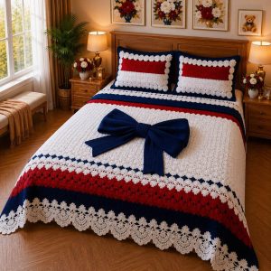 Fantasy King Faux Quilting Effects 7D Digital Panel Super King Bedsheet Set 110 × 110 Inches
