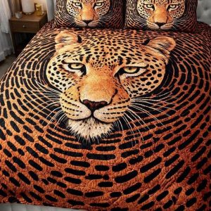 Fantasy King Faux Quilting Effects 7D Digital Panel Super King Bedsheet Set 110 × 110 Inches