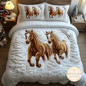 Fantasy King Faux Quilting Effects 7D Digital Panel Super King Bedsheet Set 110 × 110 Inches