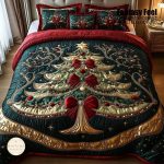 Fantasy King Faux Quilting Effects 7D Digital Panel Super King Bedsheet Set 110 × 110 Inches