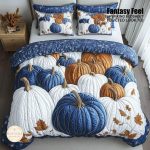 Fantasy King Faux Quilting Effects 7D Digital Panel Super King Bedsheet Set 110 × 110 Inches