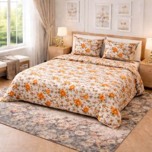 Makhmal 7D Digital Print King Size Bedsheet Set 108 × 108 Inches