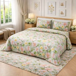 Makhmal 7D Digital Print King Size Bedsheet Set 108 × 108 Inches
