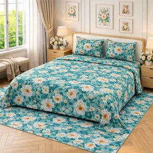 Makhmal 7D Digital Print King Size Bedsheet Set 108 × 108 Inches