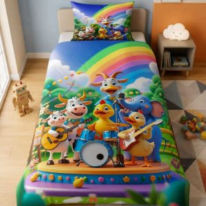 Digital 7D Printing  Single bedsheet For kids