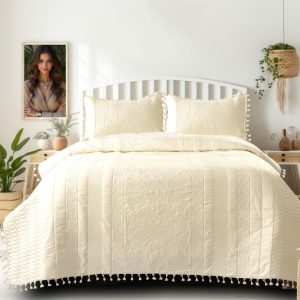 New Launch Premium Tussels Bedcover Set 3 PCS Set