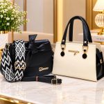 Premium Ladies Handbag+Sling Bag combo set size 8/6